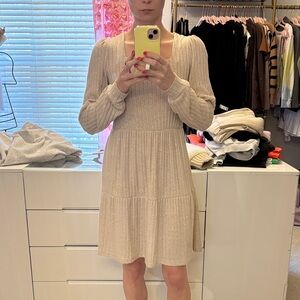 Elegant Cream Knit Dress
